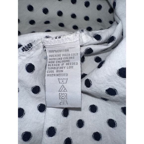 Foxcroft Women’s Button up shirt Roll tab sleeve white w raised dots Sz 12 - Picture 6 of 8